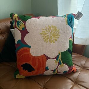 Rifle paper co Vintage Blossoms Embroidered Pillow